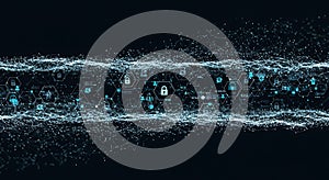 Secure data network protection abstract visualization