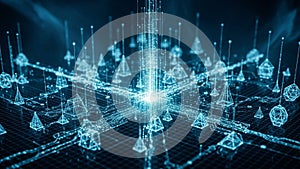 Pyramid like structures and intricate triangular patterns creating an