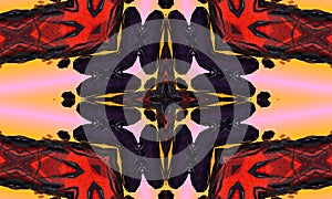 Digital visualization of a vampire sign. Bloddy kaleidoscope