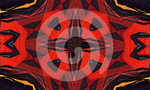 Digital visualization of a vampire sign. Bloddy kaleidoscope