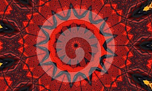 Digital visualization of a vampire sign. Bloddy kaleidoscope