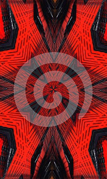 Digital visualization of a vampire sign. Bloddy kaleidoscope. Veritcal image photo