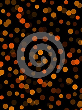 Digital vivid orange polka dots on black