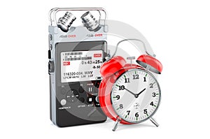 Digital voice recorder with alarm clock, 3D rendering