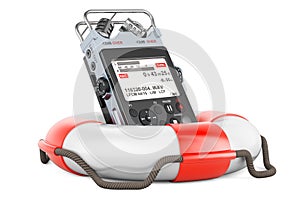 Digital voice recorder with lifebelt, 3D rendering