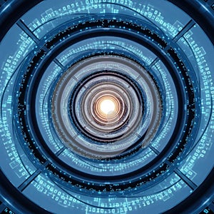 Digital vortex with binary code