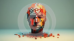 digital voxel human head