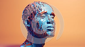 digital voxel human head