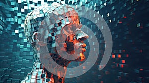 digital voxel human head