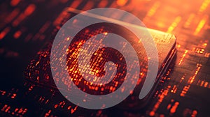 Abstract digital wallet made of binary code symboliz