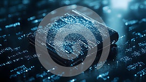 Abstract digital wallet made of binary code symboliz