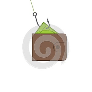 Digital wallet fraud icon. Digital wallet fraud vector icon