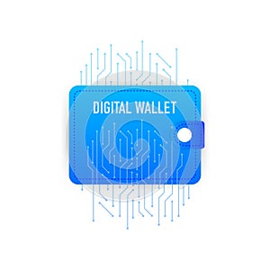 Digital wallet, great design for any purposes. Finance isometric. Digital bank