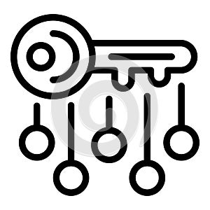 Digital wallet key icon outline vector. Crypto security