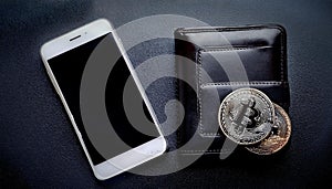 Digital wallet with a minimalist design, emphasizing simplicity and user-friendly interface security bitcoin