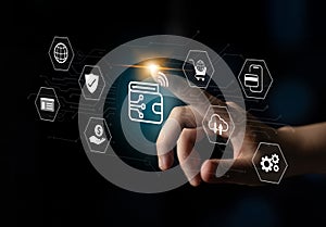 Digital wallet and online payment security system concept Parse