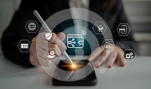 Digital wallet and online payment security system concept Parse