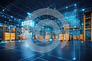 Digital warehouse using augmented reality: smart logistics, ecommerce and delivery concept