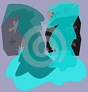 Digital Waterfall View Art