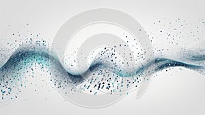 Digital Wave: An abstract wave of binary code, pixels, and geometric shapes, illustrating the flow of digital information and