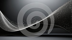 Digital Wave: An abstract wave of binary code, pixels, and geometric shapes, illustrating the flow of digital information and