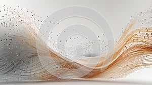 Digital Wave: An abstract wave of binary code, pixels, and geometric shapes, illustrating the flow of digital information and