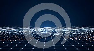 Digital Wave, Abstract Data Background, Technology Network, Futuristic Grid, AI, Big Data Visualization