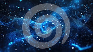 Digital wave creating a connection network of data particles