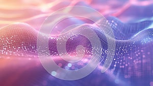 Digital wave creating a flowing network data pattern