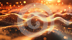 Digital wave creating a futuristic data flow background