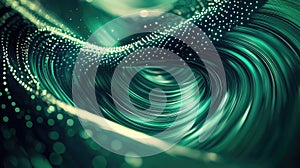 Digital wave creating network flow with glowing particles