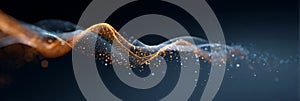 Digital wave creating particle flow abstract background