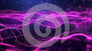 Digital wave forming abstract futuristic network of data