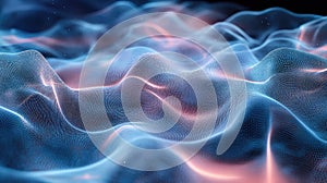 Digital wave forming abstract particle data network