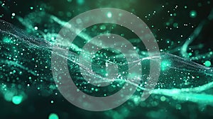 Digital wave forming abstract particles network technology