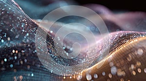 Digital wave forming abstract particles network technology