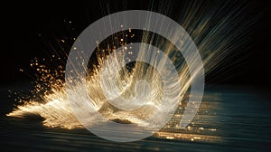 Digital wave forming energy data flow light trails