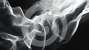 Digital wave lines creating abstract technology flow background