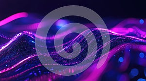 Digital wave particles creating an abstract technology background