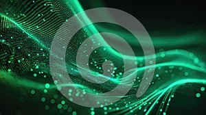 Digital wave particles creating an abstract technology background