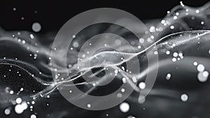 Digital wave particles creating an abstract technology network