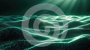 Digital wave particles creating data flow network background