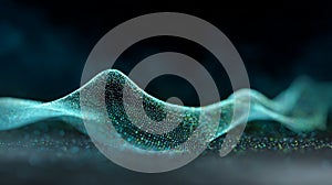 Digital wave particles creating a futuristic data network
