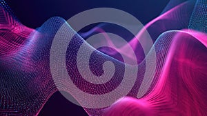 Digital wave particles creating network connection background