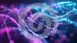 Digital wave particles creating network data connection