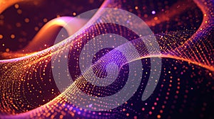 Digital wave particles flowing data connection background