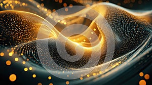 Digital wave particles flowing data network connection