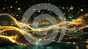 Digital wave particles flowing data stream background