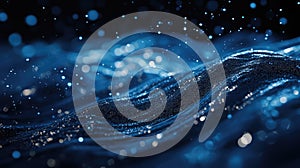 Digital wave particles flowing data stream background