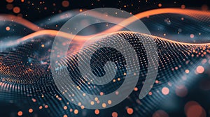 Digital wave particles representing data network connection technology